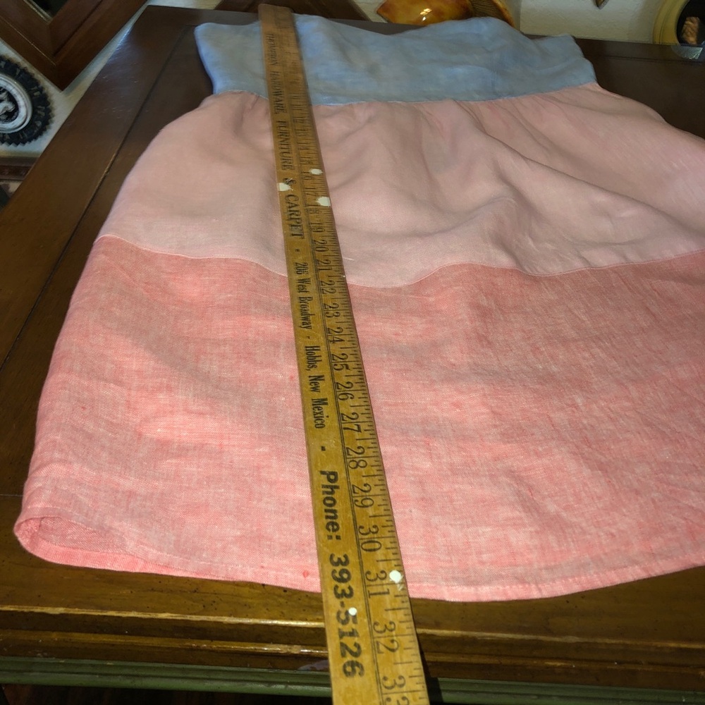 PREOWNED Cynthia Rowley PINK AND BLUE 100% Linen Dress SZ M - Picture 6 of 7